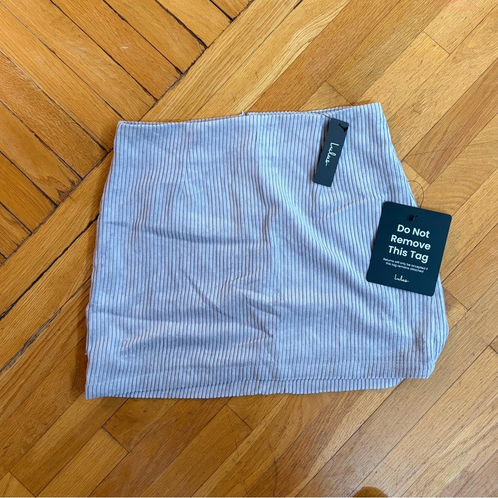 Lulu's Light Blue Striped Mini Skirt